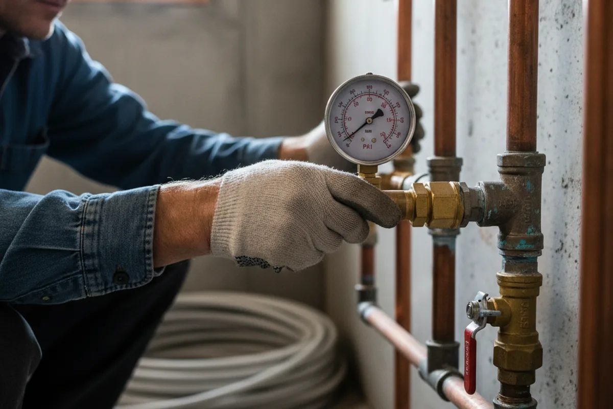 Pressure testing a repaired line during Water Line Repair in Grand Island